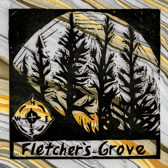Woodcut-style cover of Fletcher's Grove album Waiting out the Storm
